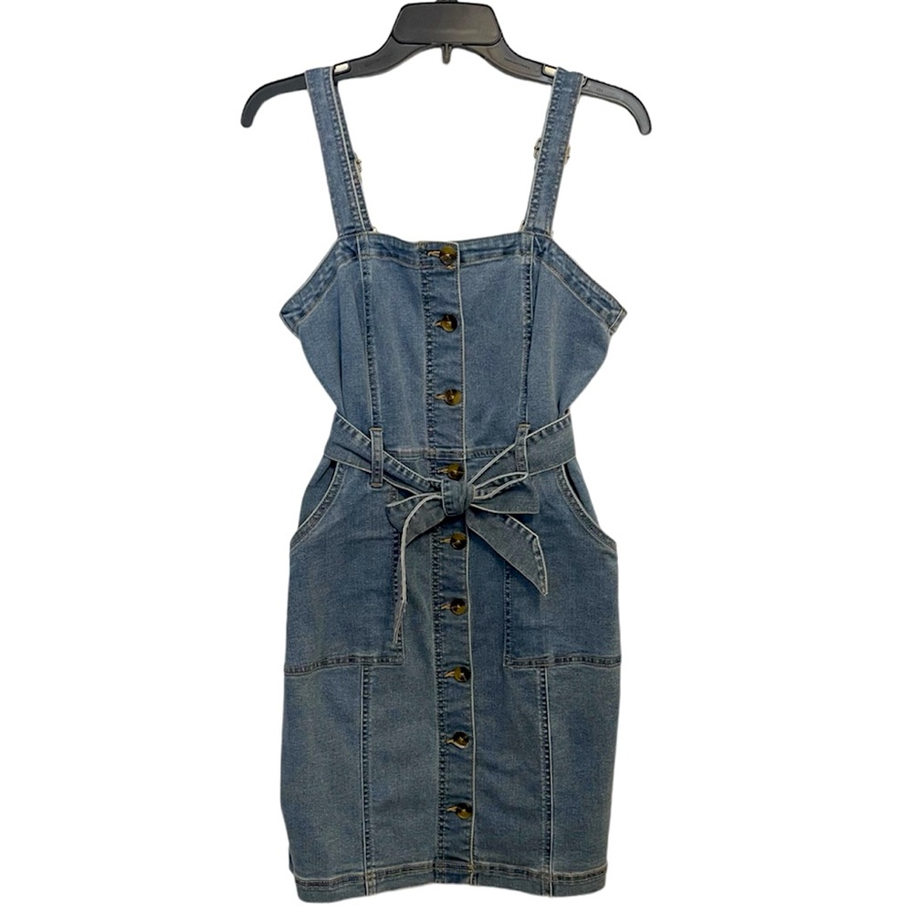 SO Juniors Blue Denim Belted Dress